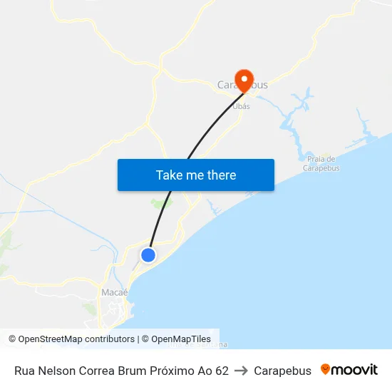 Rua Nelson Correa Brum Próximo Ao 62 to Carapebus map