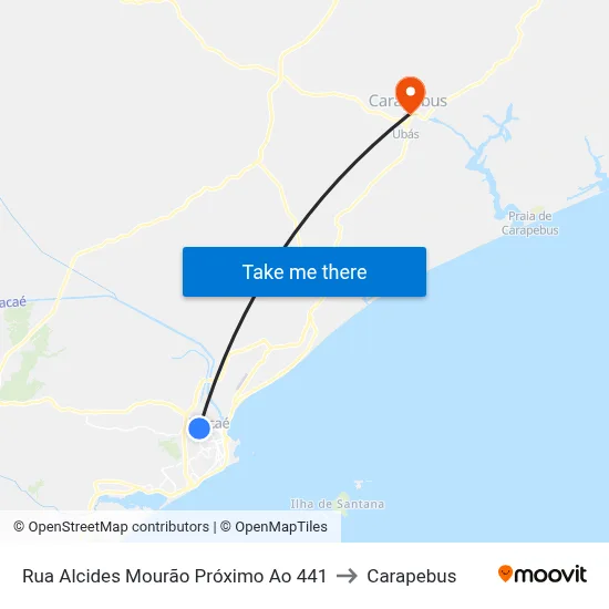 Rua Alcides Mourão Próximo Ao 441 to Carapebus map