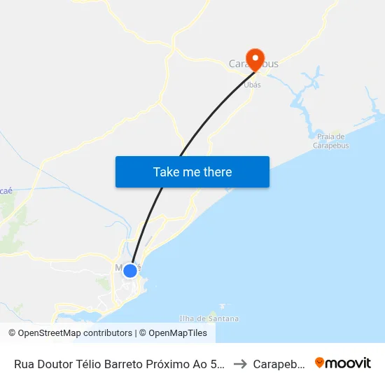 Rua Doutor Télio Barreto Próximo Ao 576 to Carapebus map