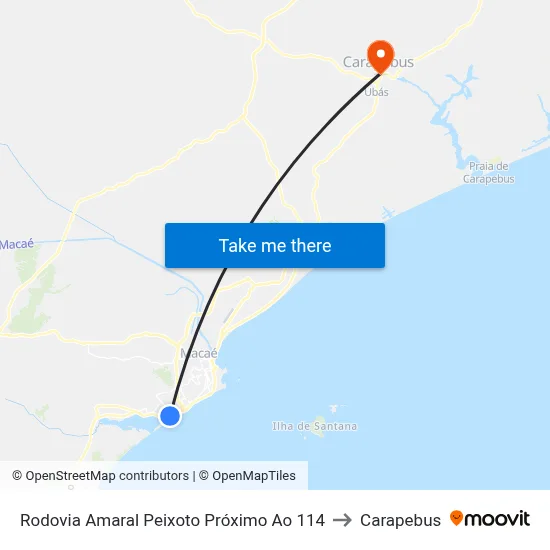 Rodovia Amaral Peixoto Próximo Ao 114 to Carapebus map