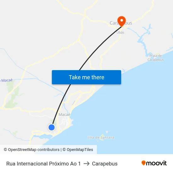 Rua Internacional Próximo Ao 1 to Carapebus map