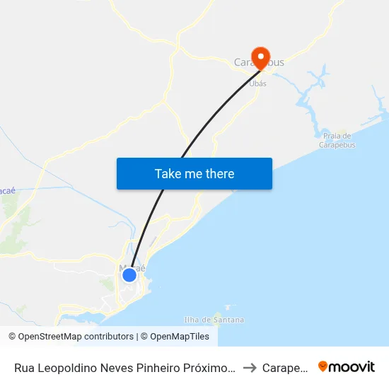Rua Leopoldino Neves Pinheiro Próximo Ao 392 to Carapebus map