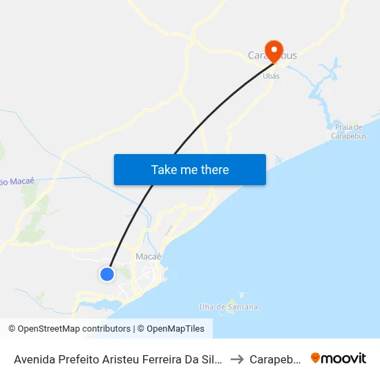 Avenida Prefeito Aristeu Ferreira Da Silva to Carapebus map