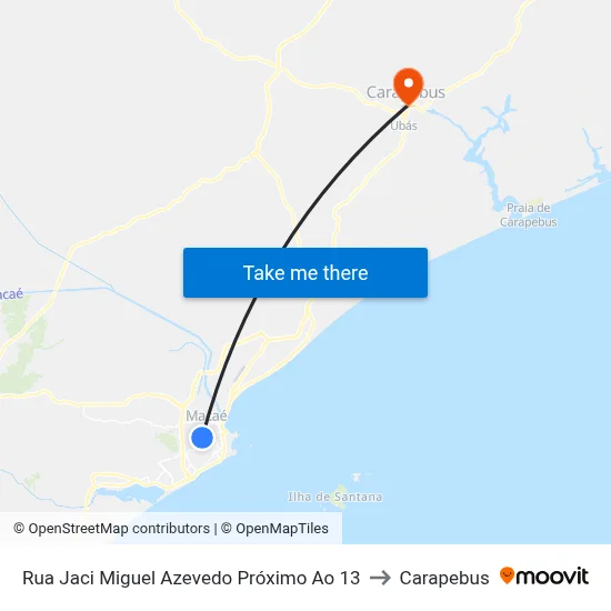 Rua Jaci Miguel Azevedo Próximo Ao 13 to Carapebus map