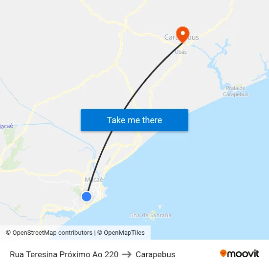Rua Teresina Próximo Ao 220 to Carapebus map