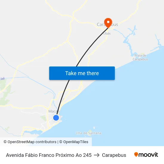 Avenida Fábio Franco Próximo Ao 245 to Carapebus map