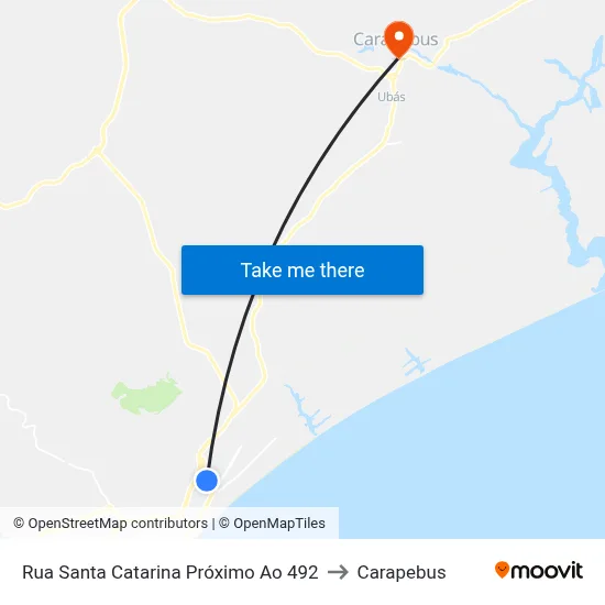 Rua Santa Catarina Próximo Ao 492 to Carapebus map