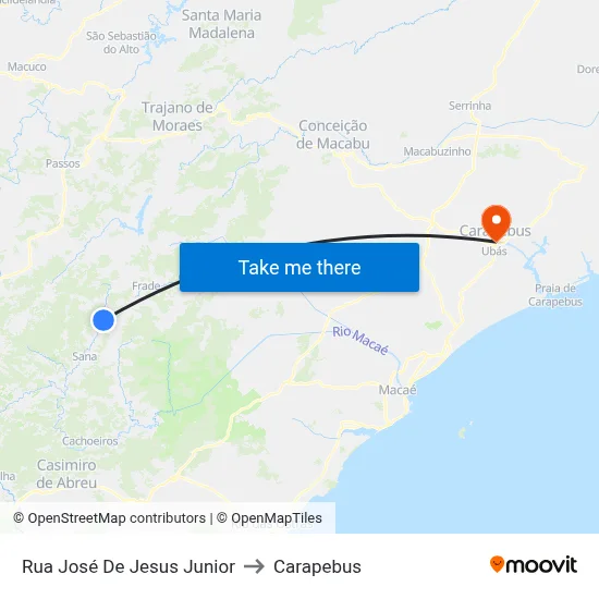 Rua José De Jesus Junior to Carapebus map