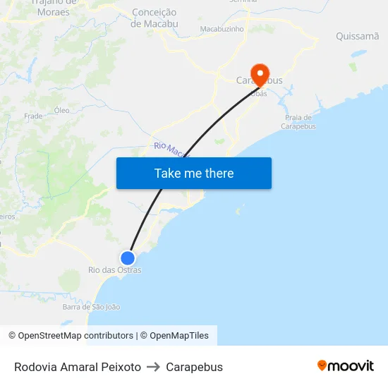 Rodovia Amaral Peixoto to Carapebus map