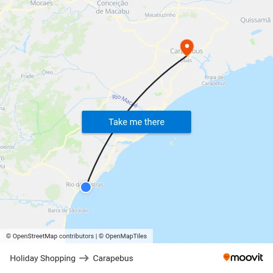 Holiday Shopping to Carapebus map