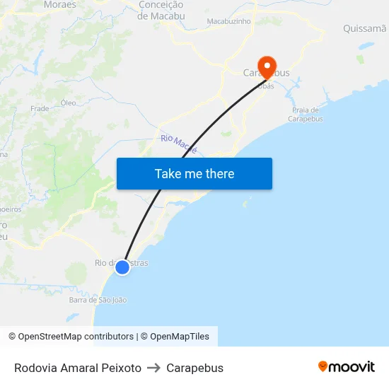 Rodovia Amaral Peixoto to Carapebus map