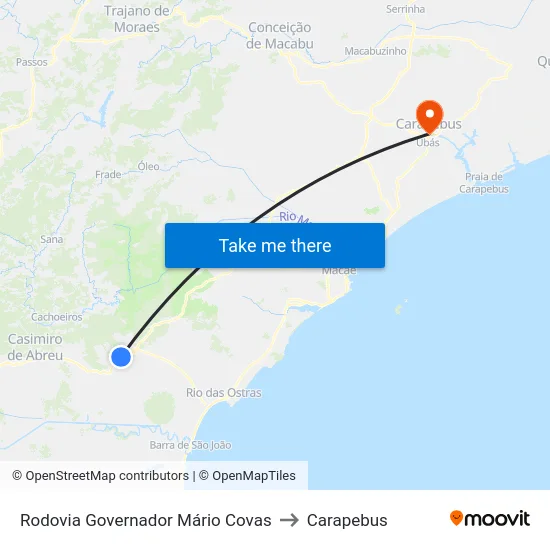 Rodovia Governador Mário Covas to Carapebus map