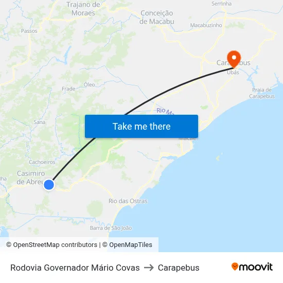 Rodovia Governador Mário Covas to Carapebus map