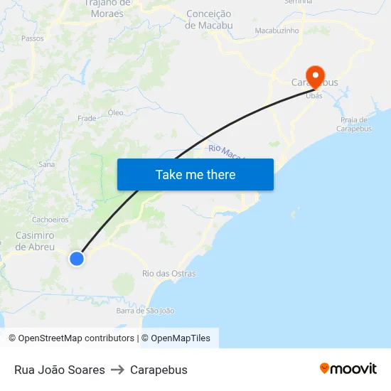 Rua João Soares to Carapebus map