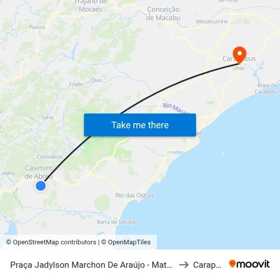 Praça Jadylson Marchon De Araújo - Mataruna (Ônibus) to Carapebus map