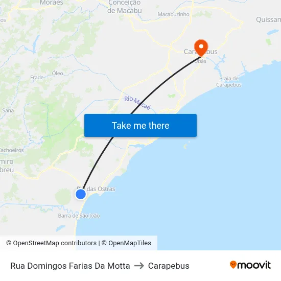 Rua Domingos Farias Da Motta to Carapebus map