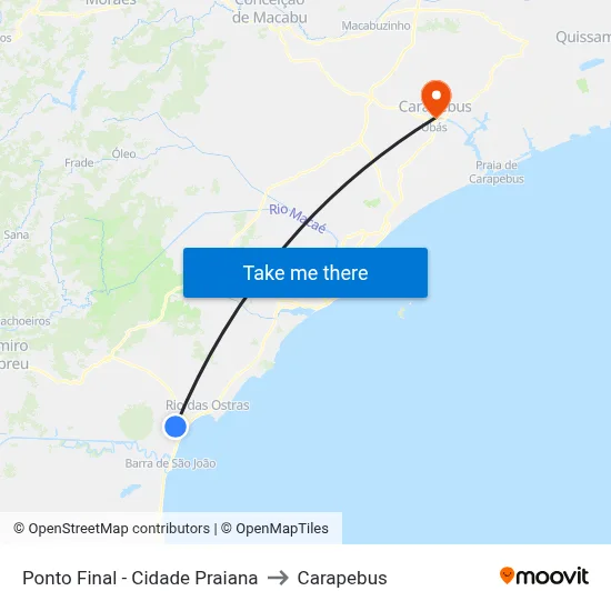 Ponto Final - Cidade Praiana to Carapebus map