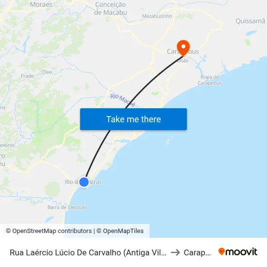 Rua Laércio Lúcio De Carvalho (Antiga Vila Babel ), 769 to Carapebus map