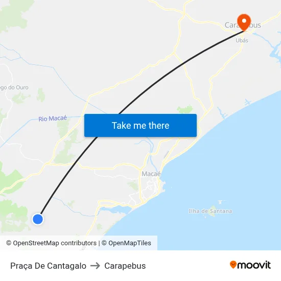 Praça De Cantagalo to Carapebus map