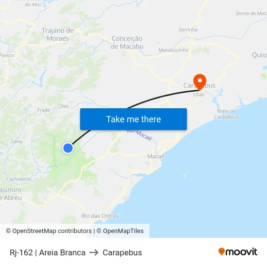 Rj-162 | Areia Branca to Carapebus map