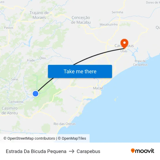 Estrada Da Bicuda Pequena to Carapebus map