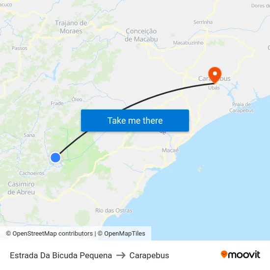 Estrada Da Bicuda Pequena to Carapebus map