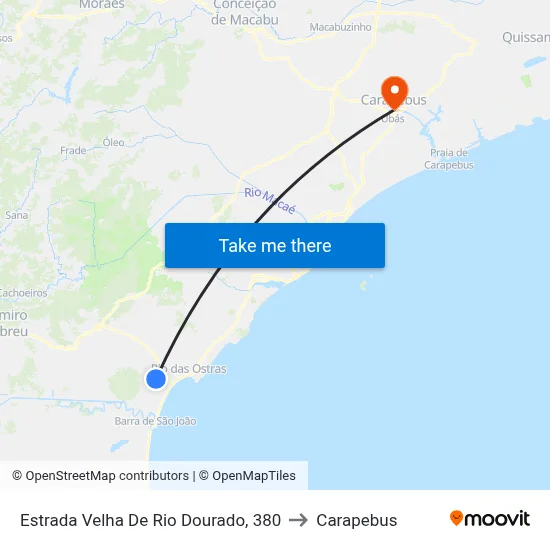 Estrada Velha De Rio Dourado, 380 to Carapebus map