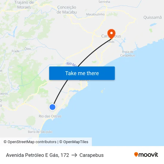 Avenida Petróleo E Gás, 172 to Carapebus map
