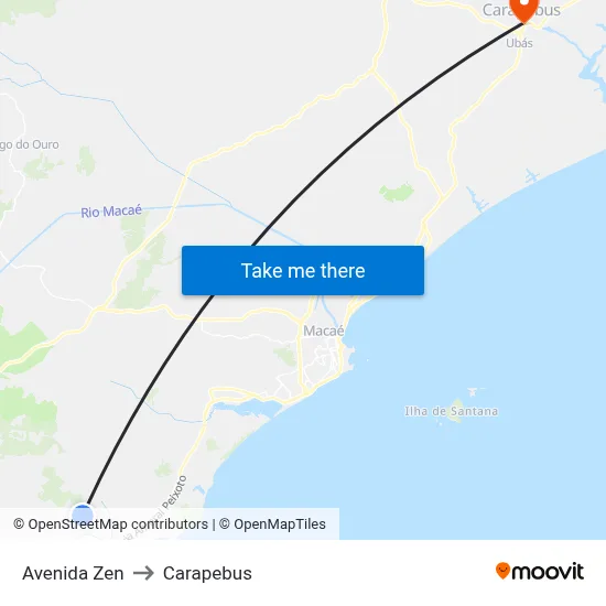 Avenida Zen to Carapebus map