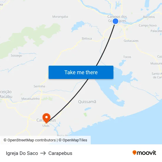 Igreja Do Saco to Carapebus map