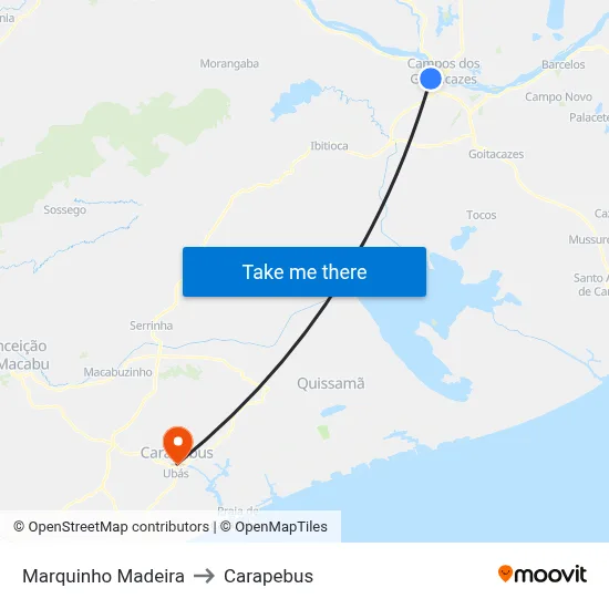 Marquinho Madeira to Carapebus map