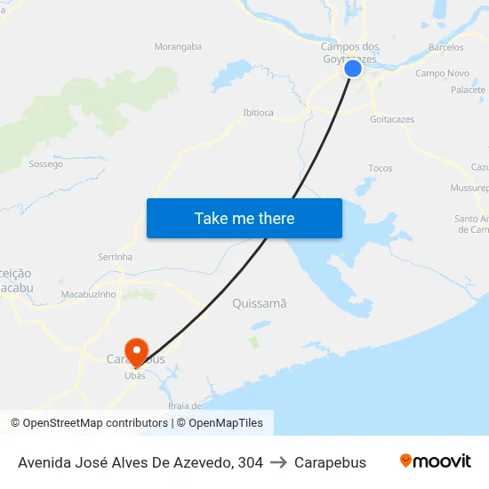 Avenida José Alves De Azevedo, 304 to Carapebus map