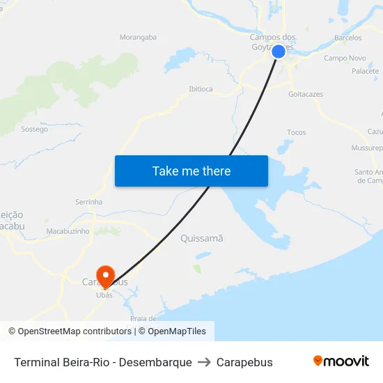 Terminal Beira-Rio - Desembarque to Carapebus map