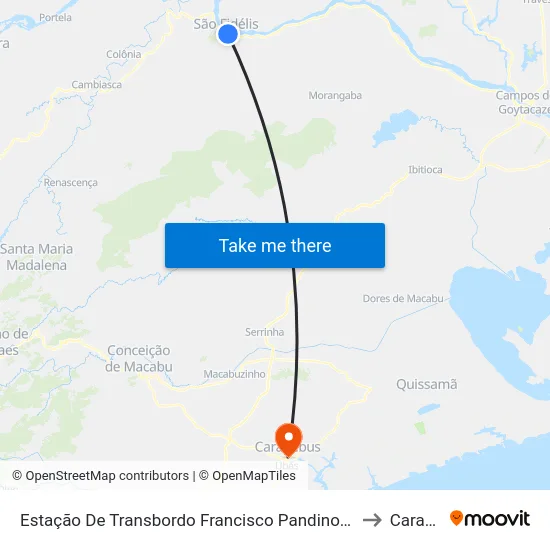Estação De Transbordo Francisco Pandino Filho (Chiquinho Pandino) to Carapebus map