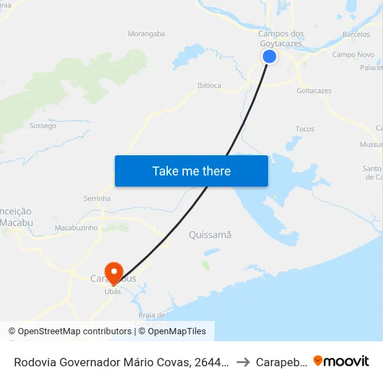 Rodovia Governador Mário Covas, 2644-3466 to Carapebus map