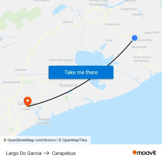 Largo Do Garcia to Carapebus map
