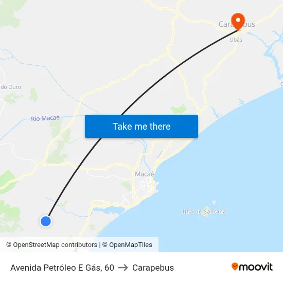 Avenida Petróleo E Gás, 60 to Carapebus map