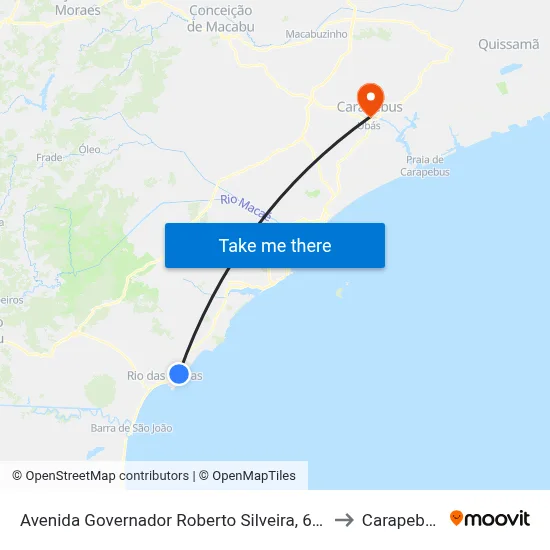 Avenida Governador Roberto Silveira, 600 to Carapebus map