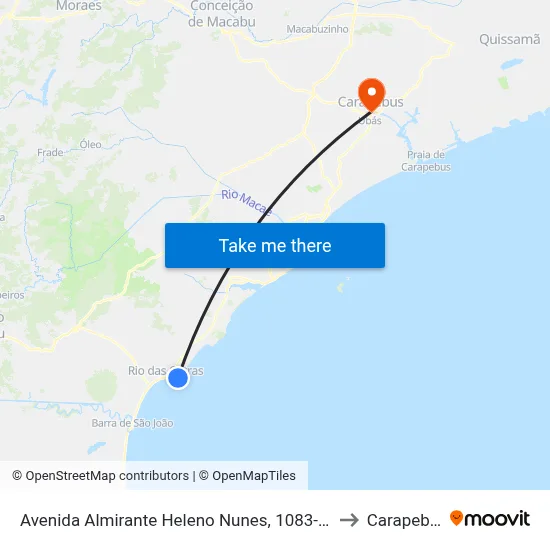 Avenida Almirante Heleno Nunes, 1083-1229 to Carapebus map