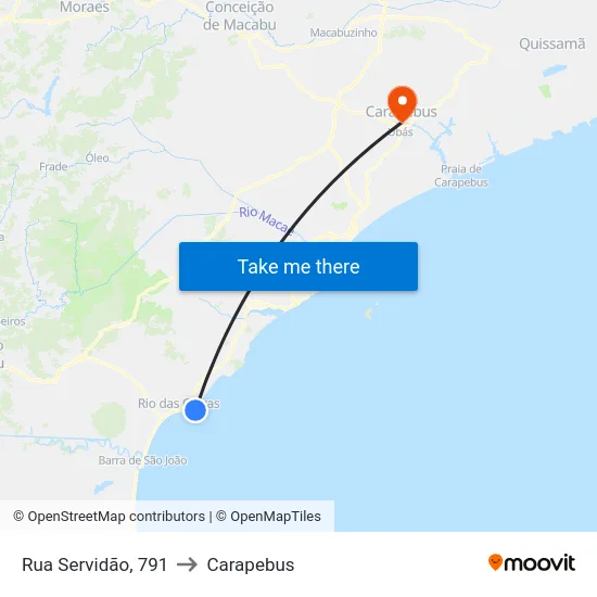 Rua Servidão, 791 to Carapebus map