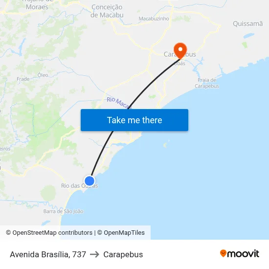 Avenida Brasília, 737 to Carapebus map
