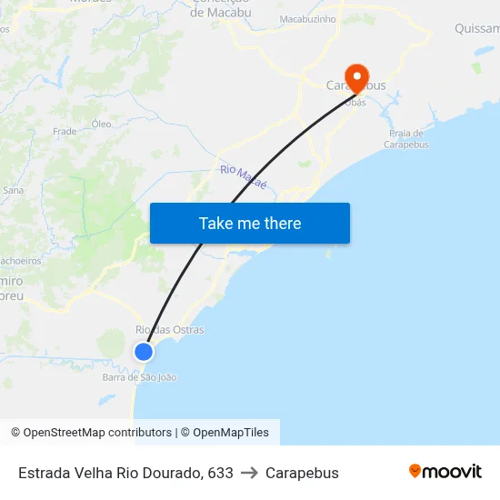 Estrada Velha Rio Dourado, 633 to Carapebus map