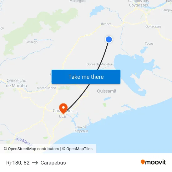 Rj-180, 82 to Carapebus map