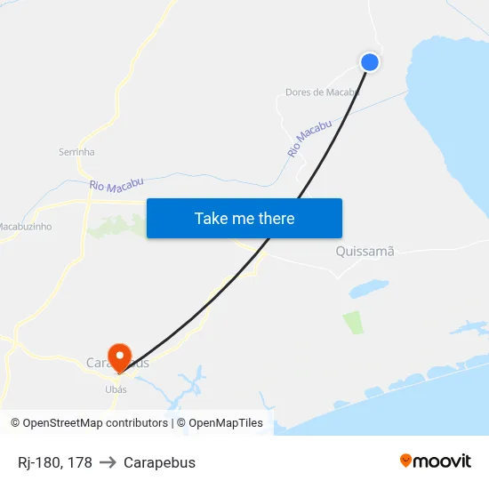 Rj-180, 178 to Carapebus map