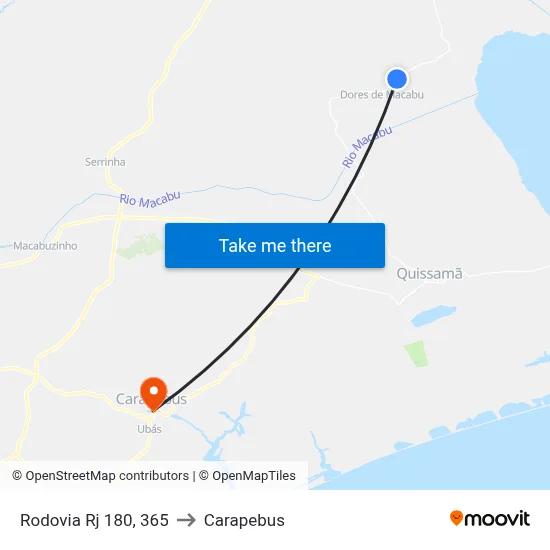 Rodovia Rj 180, 365 to Carapebus map