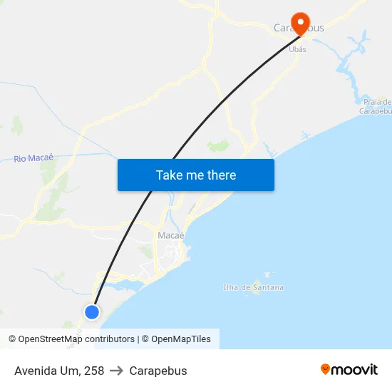 Avenida Um, 258 to Carapebus map
