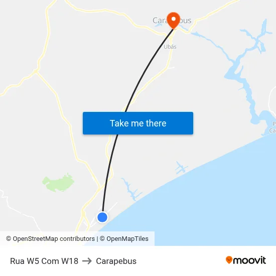 Rua W5 Com W18 to Carapebus map