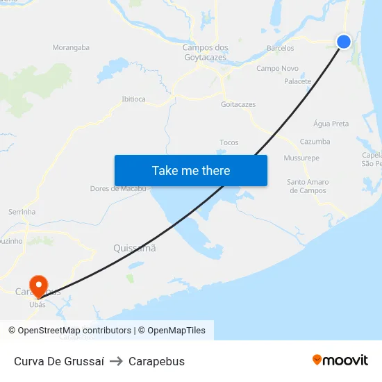 Curva De Grussaí to Carapebus map