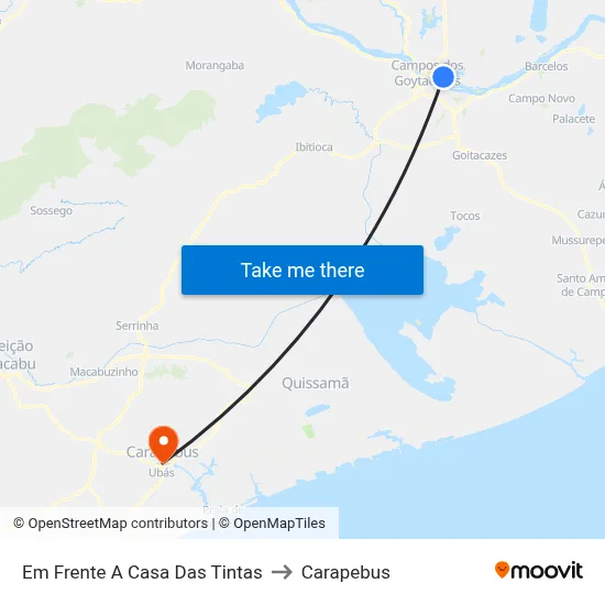 Em Frente A Casa Das Tintas to Carapebus map