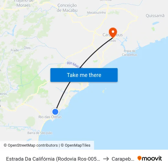 Estrada Da Califórnia (Rodovia Ros-005), 68 to Carapebus map